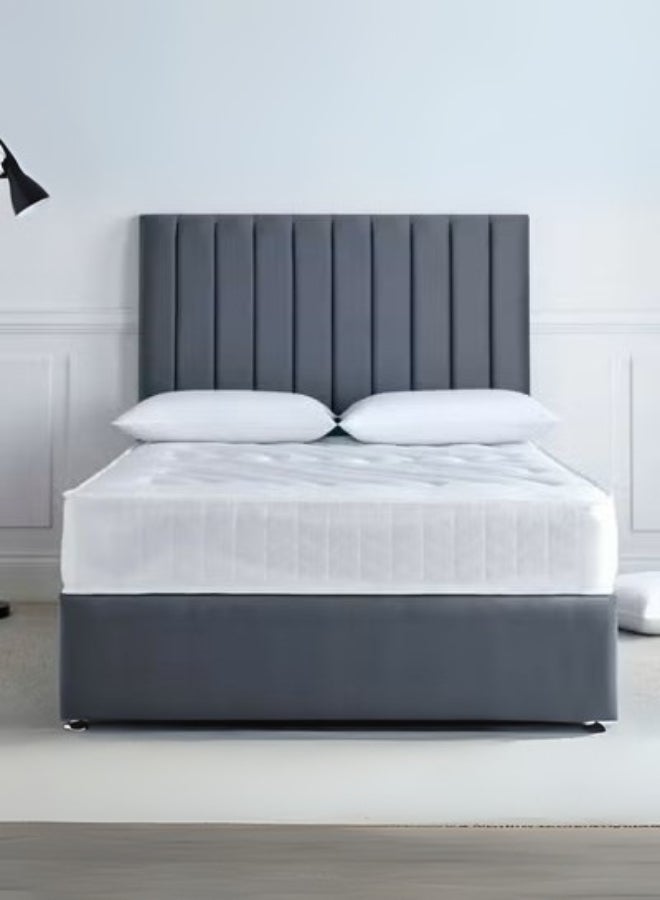Bed and Mattress Home Nebulla Dreams Upholstered Queen Size ( Mattress Size 160 X 200 CM ) Grey Color Bed Size 208 W X 160 L CM ( Mattress Sold Separately ) 