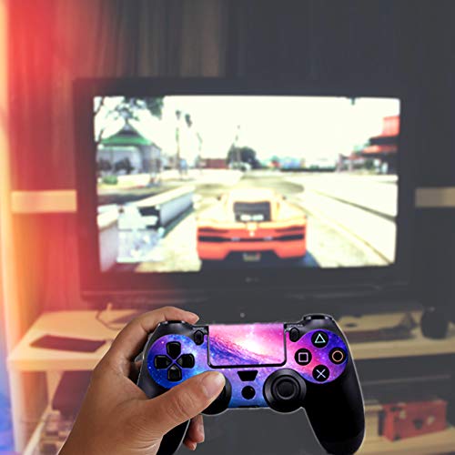 Asokex Ps4 Slim Stickers Full Body Vinyl Skin Decal Cover for PlayStation 4 Console Controllers (with 4pcs Led Lightbar Stickers) (Blue fire) (Pink Sky) - Image 5