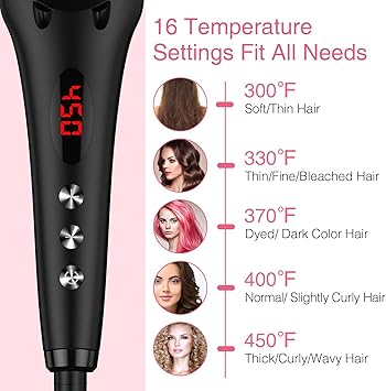 miropure Hair Straightener Brush by MiroPure 2in1 Ionic Straightening Brush with AntiScald Feature Auto Temperature Lock AutoOff Function - Image 3