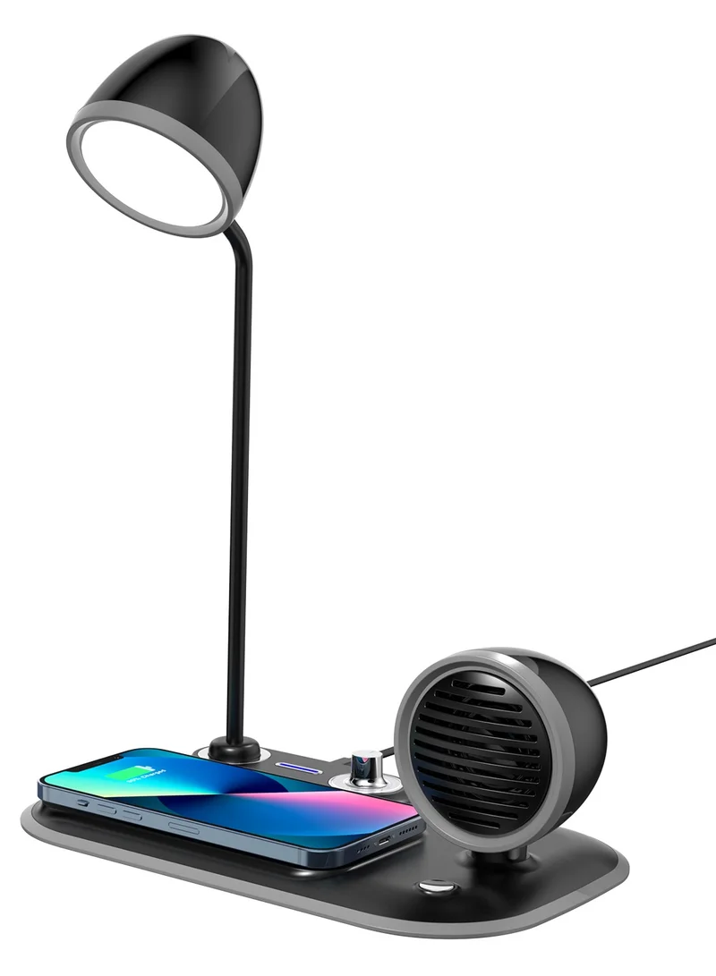 Memorii VEERE - @memorii 3 in 1 Wireless Charger Lamp with Speaker - Black