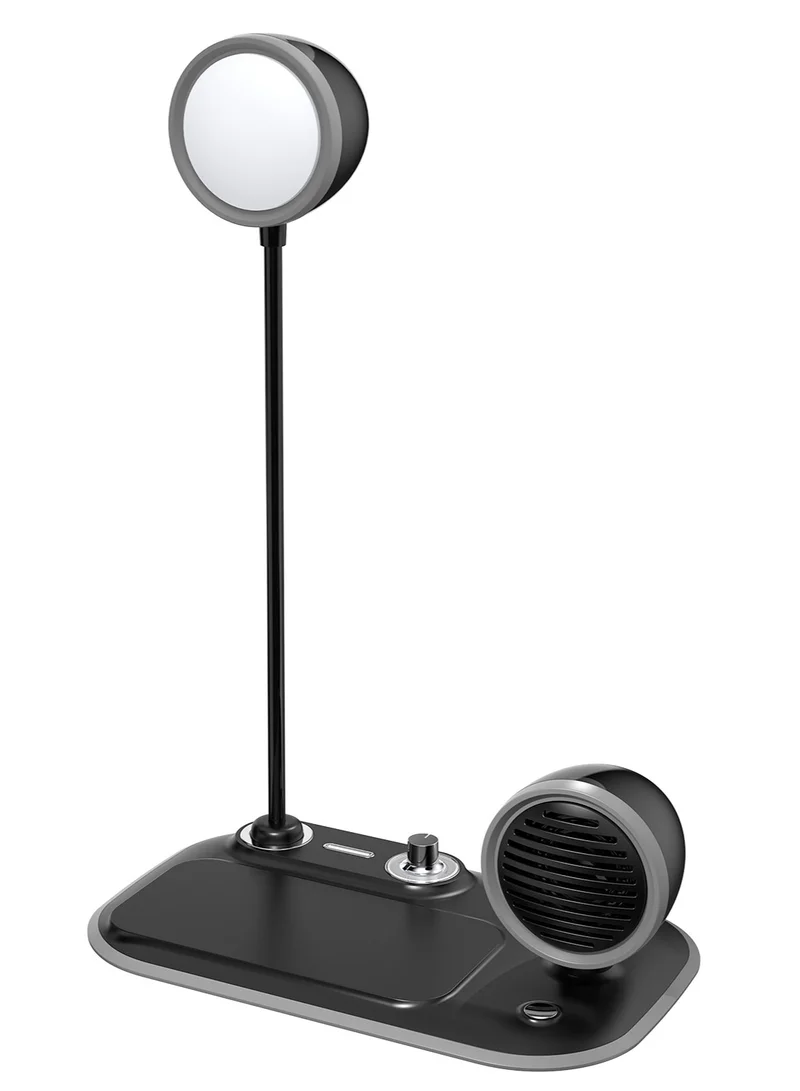Memorii VEERE - @memorii 3 in 1 Wireless Charger Lamp with Speaker - Black
