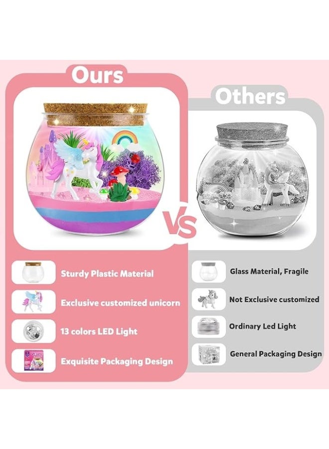 BaytEasy Unicorn Terrarium Crafts Kit, Unicorn Toy for Kids Ages 4-10, Artistic Birthday Gift with Remote Control and LED Night Light, Perfect Holiday and Birthday Gift for Girls - Image 5