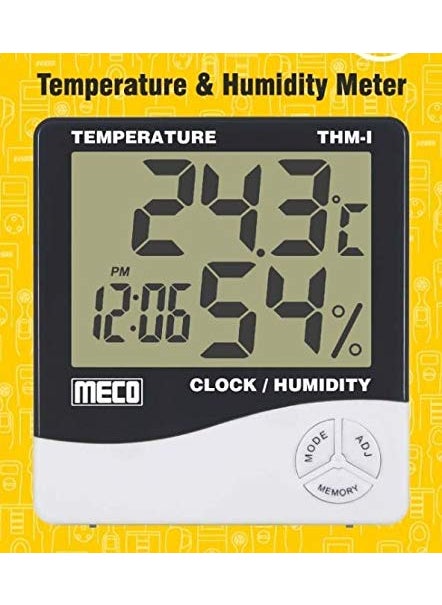 NAAFIE - MECO THM9 Temperature Humidity Meter With Alarm Clock Calendar Display - Image 1