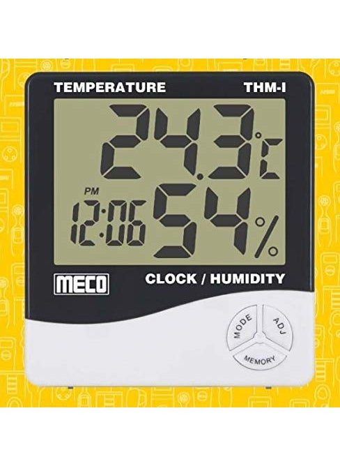 NAAFIE - MECO THM9 Temperature Humidity Meter With Alarm Clock Calendar Display - Image 1