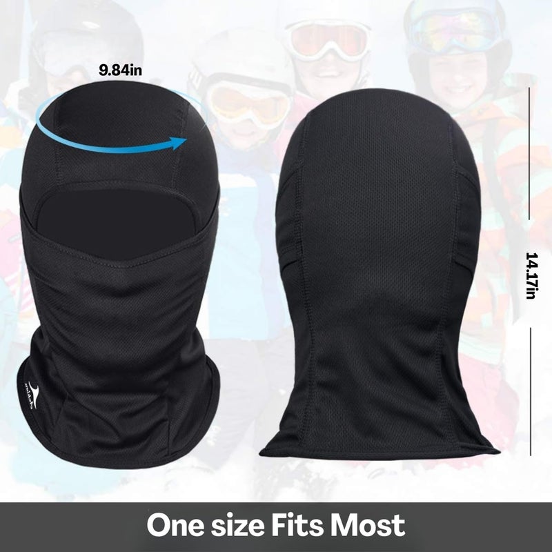 Flavizo Black Balaclava for Men, Full Face Mask for Bikers, Helmet Cover for Bike, Riding, Outdoor Ski Sports, Breathable Windproof Protective Gear for Motorcycle Riders - Image 2
