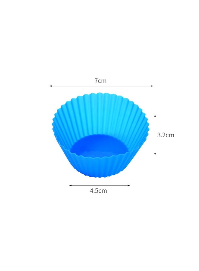 32pcs Eight Colours Silicone Muffin Cups Round Cupcake Cups 7cm Baking Mould Easy Release Silicone Cake Cups - Image 2