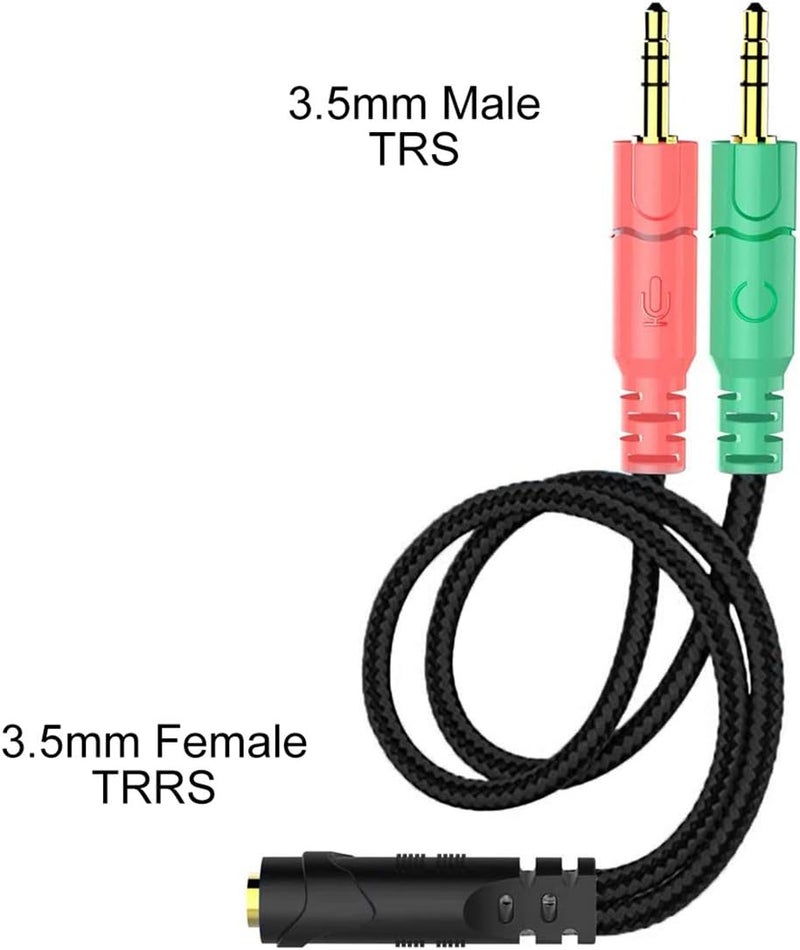 ENVEL Headset Splitter Cable for PC 3.5mm Jack Headphone Adapter Convertors - Image 1