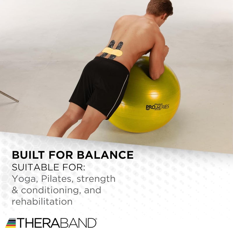 TheraBand Professional Series Yellow Exercise Ball - 45 cm Stability Ball for Athletes 4'7" to 5'0" Tall - Image 4