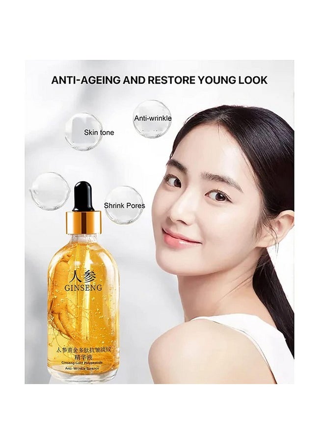 Peehss - Ginseng Anti Wrinkle Serum, Ginseng Polypeptide Anti-Ageing Essence, Ginseng Extract Liquid, Korean Ginseng Anti Aging Essential Oil Tighten Moisturizing Smooth Skin Reduce Fine Lines (2 Bottles) - Image 1