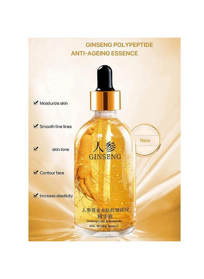 Peehss - Ginseng Anti Wrinkle Serum, Ginseng Polypeptide Anti-Ageing Essence, Ginseng Extract Liquid, Korean Ginseng Anti Aging Essential Oil Tighten Moisturizing Smooth Skin Reduce Fine Lines (2 Bottles) - Image 1
