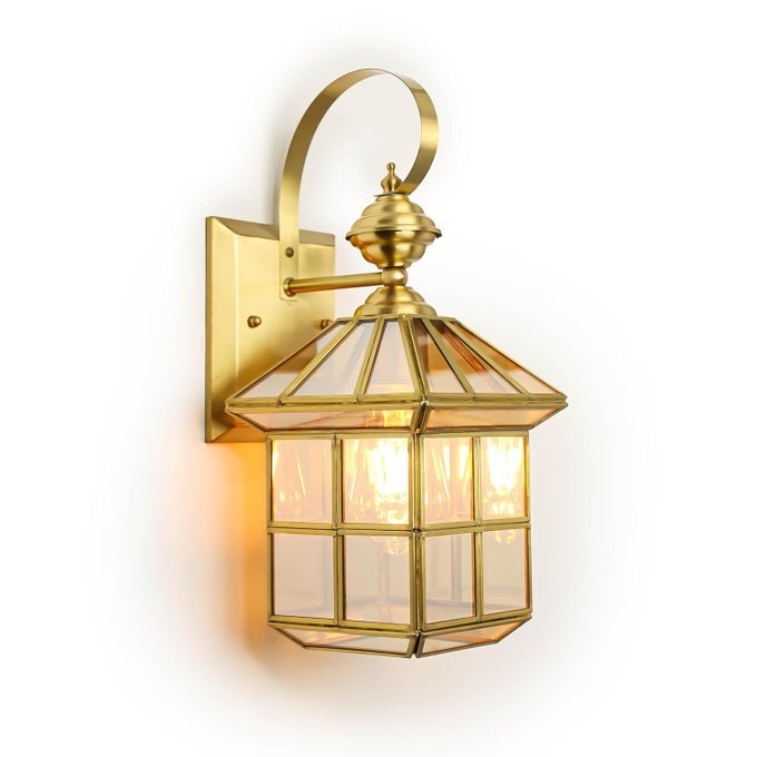 CLASSY SQUARE COPPER CAGE DECORATIVE WALL LAMP FOR LIVING ROOM HALLWAY DINNING AREA NIGHT WALL LIGHT FOR BEDROOM KITCHEN OFFICE BULB INCLUDED