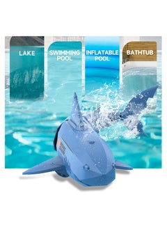 Generic Remote Control Shark Toy for Kids Age 3-6 Rechargeable Battery Fun Swimming Pool Toy Blue  - Image 2