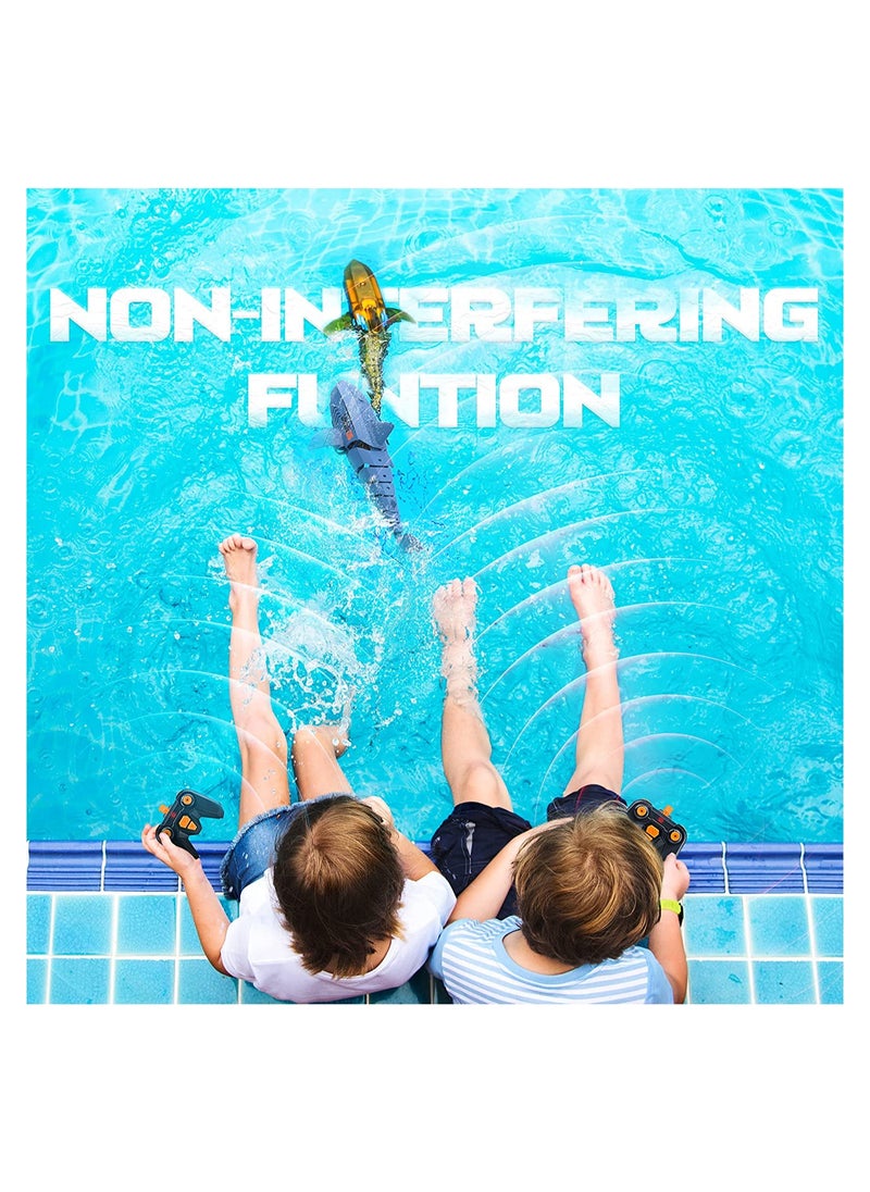 Remote Control Shark Toy for Kids Age 3-6 Rechargeable Battery Fun Swimming Pool Toy Blue  - Image 1