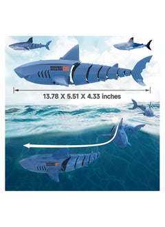 Generic Remote Control Shark Toy for Kids Age 3-6 Rechargeable Battery Fun Swimming Pool Toy Blue  - Image 4