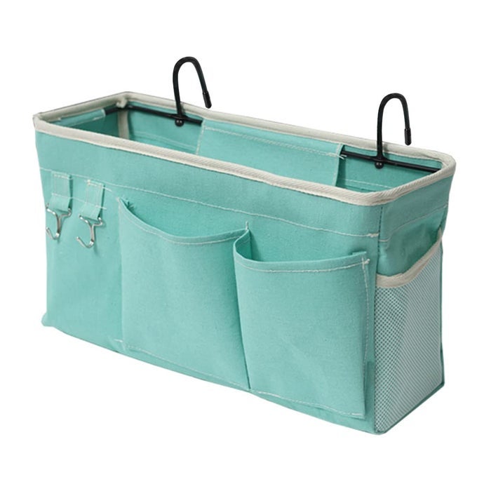 BEDSIDE CADDYBEDSIDE STORAGE BAG HANGING ORGANIZER FOR BUNK AND HOSPITAL BEDSDORM ROOMS BED RAILSCAN BE PLACED GLASSESBOOKSMOBILE PHONESKEYS GREEN