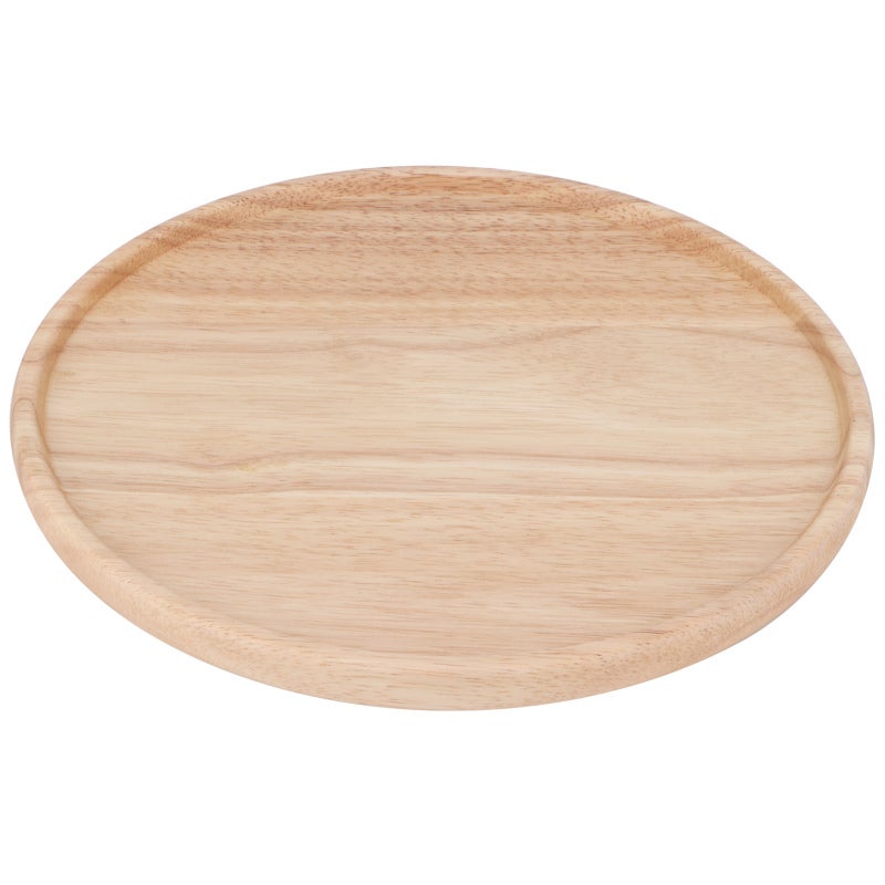 Wooden Pizza Plate: 1 Pc Unpainted Food Grade Wood, Non-toxic Eco-friendly, Multi-purpose Serving Tray - Smooth Polished Heat Resistant, Lightweight Durable Serving Dish for Home Restaurant Kitchen Us - Image 2