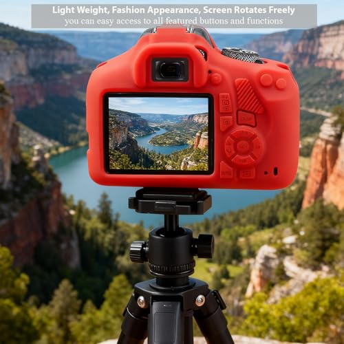 Frevyve Case for Canon EOS Rebel T7 Rebel T6 Camera, Soft Silicone Rubber Protective Camera Case Cover Accessories, Lightweight, Anti-Scratch with Button Marking for EOS Rebel T7 T6 (Red) - Image 5