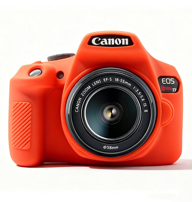 Frevyve Case for Canon EOS Rebel T7 Rebel T6 Camera, Soft Silicone Rubber Protective Camera Case Cover Accessories, Lightweight, Anti-Scratch with Button Marking for EOS Rebel T7 T6 (Red) - Image 1