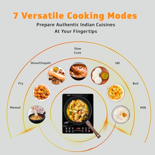 V-Guard VIC 2.0 BRE Induction Cooktop | 2000-Watt Electric Induction with up to 5 kV Surge Protection | 3-Year Coil Coverage by V-Guard | Push Button Control | Auto-Cut off | A-Grade Crystalline Glass - Image 3