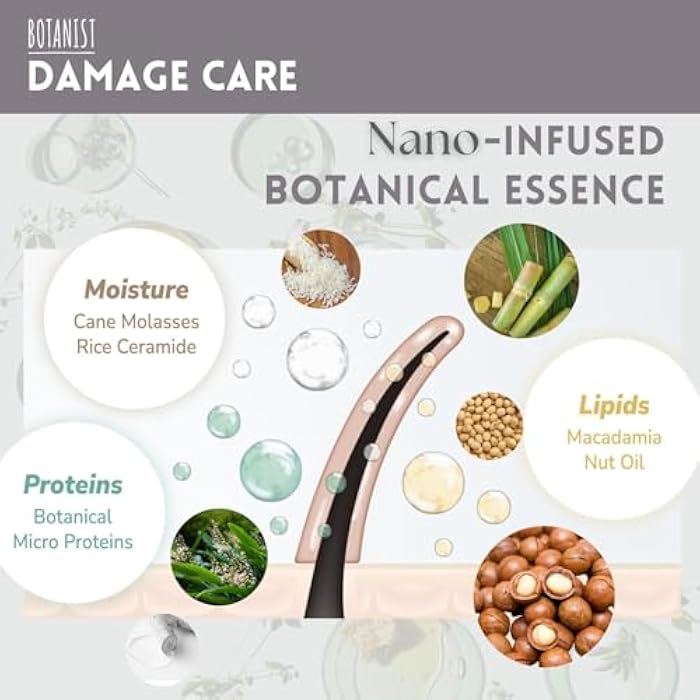 Botanist Organic Shampoo for Women, Paraben and Sulfate Free Shampoo for Color Treated Hair with Keratin, Proteins, Collagen& Hyaluronic Acid from Japan 15.5Fl Oz FREESIA & CASSIS, DAMAGE CARE - Image 5