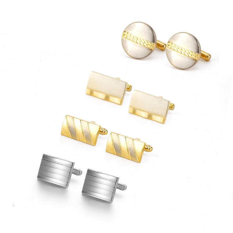 wynameleri UJOY Cufflinks Set Copper 4 Pairs in Gift Box Stylish Design - Image 1