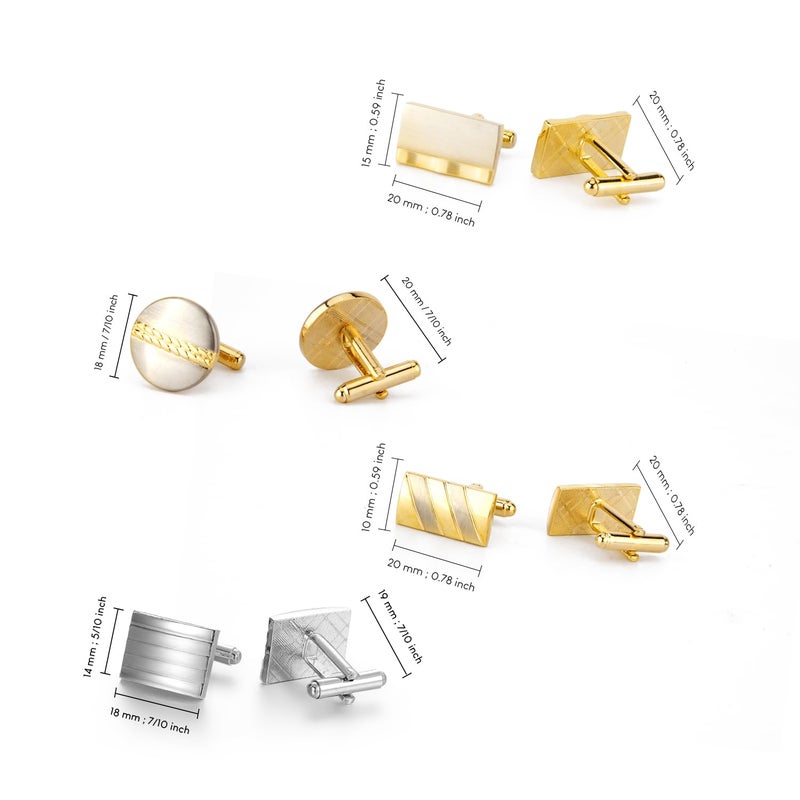 wynameleri UJOY Cufflinks Set Copper 4 Pairs in Gift Box Stylish Design - Image 2