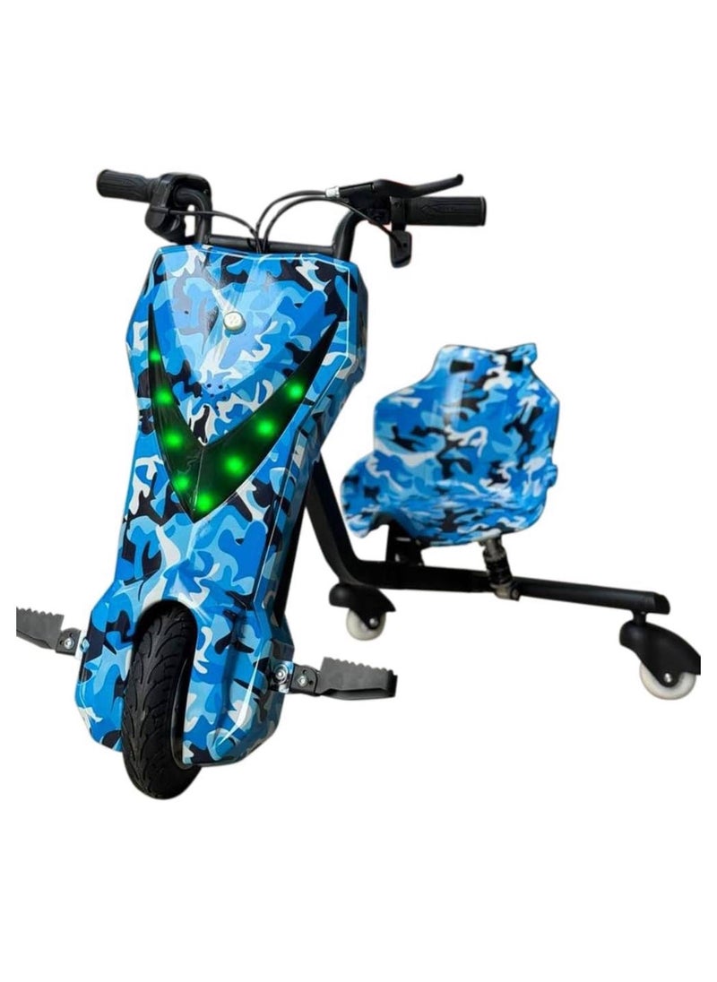 L’AMOUR - CHILDREN MOTOR SCOOTER DP-106Z", 12 km/h Speed, 50 kg Load Capacity, Adjustable Handlebar, Blue - Image 1