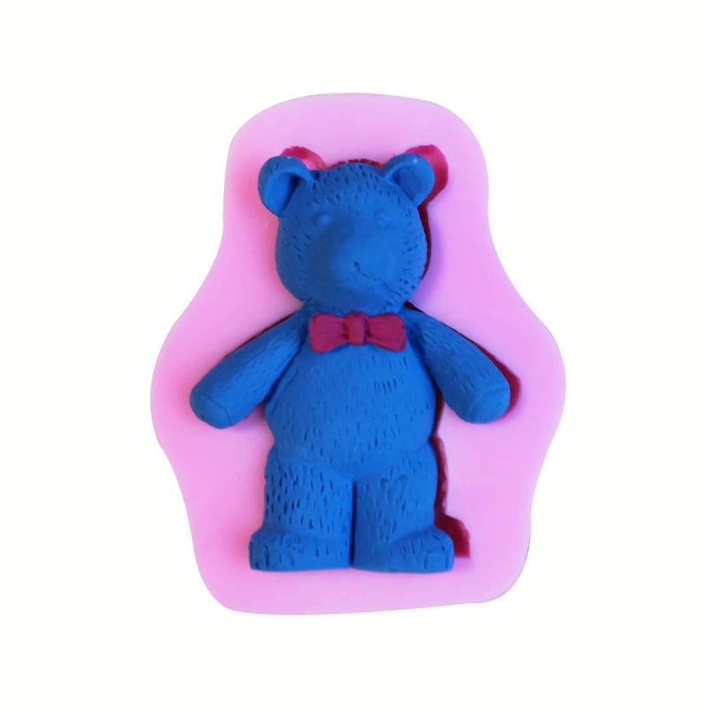 HengKe 2 Pcs 3D Cute Bear Silicone Fondant Mould Cake Mold Cookie Decor Cake Decoration Jewelry  Polymer Clay  Crafting Projects Chocolate Baking Cookie Cutter Mold Sugarcraft Decor - Image 3