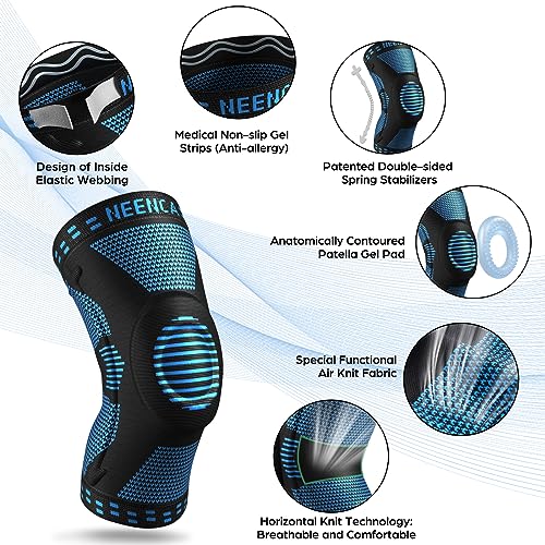 NEENCA Professional Knee Brace, Compression Knee Support with Patella Gel Pad & Side Stabilizers, Medical Knee Sleeve for Pain Relief, ACL,PCL, Meniscus, Injury Recovery, Arthritis, Sports, Workout... - Image 2
