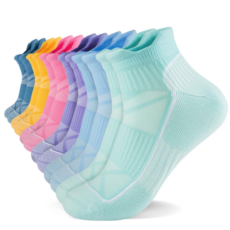 fenglaoda Compression Ankle Socks for Women & Men 6 Pairsâ€“ Low Cut Running Socks with Arch Support, Cushioned Sole & Heel Tab - Image 1