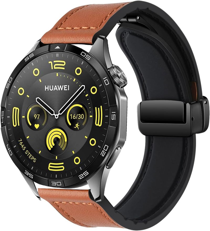 حزام ساعة جلدي 22 مم متوافق مع Huawei GT6 46 مم/GT6 pro/GT5/GT4 46 مم/GT3 46 مم/GT3 Pro/Watch 3/GT2e/GT2 pro/GT5 pro/GT2 42 مم 46 مم حزام بديل - Image 2