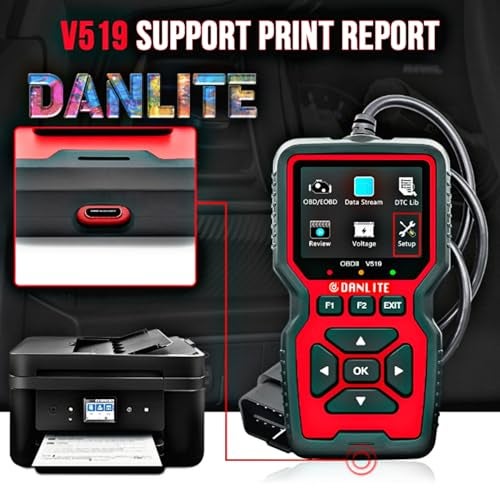 DANLITE TOOLS TECHNICIAN V519 OBD -II SCANNER WITH BS6 BIKE CABLE (KIT) (V519 OBD-II AND SCANE CABLE) - Image 3