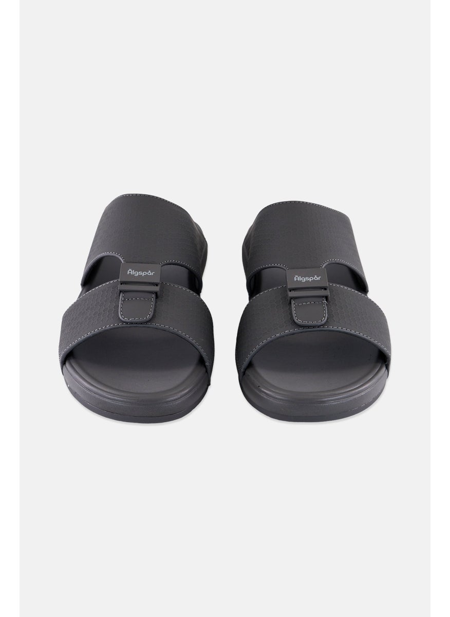 Algspar Men Slip On Arabic Sandals, Dark Grey  - Image 4