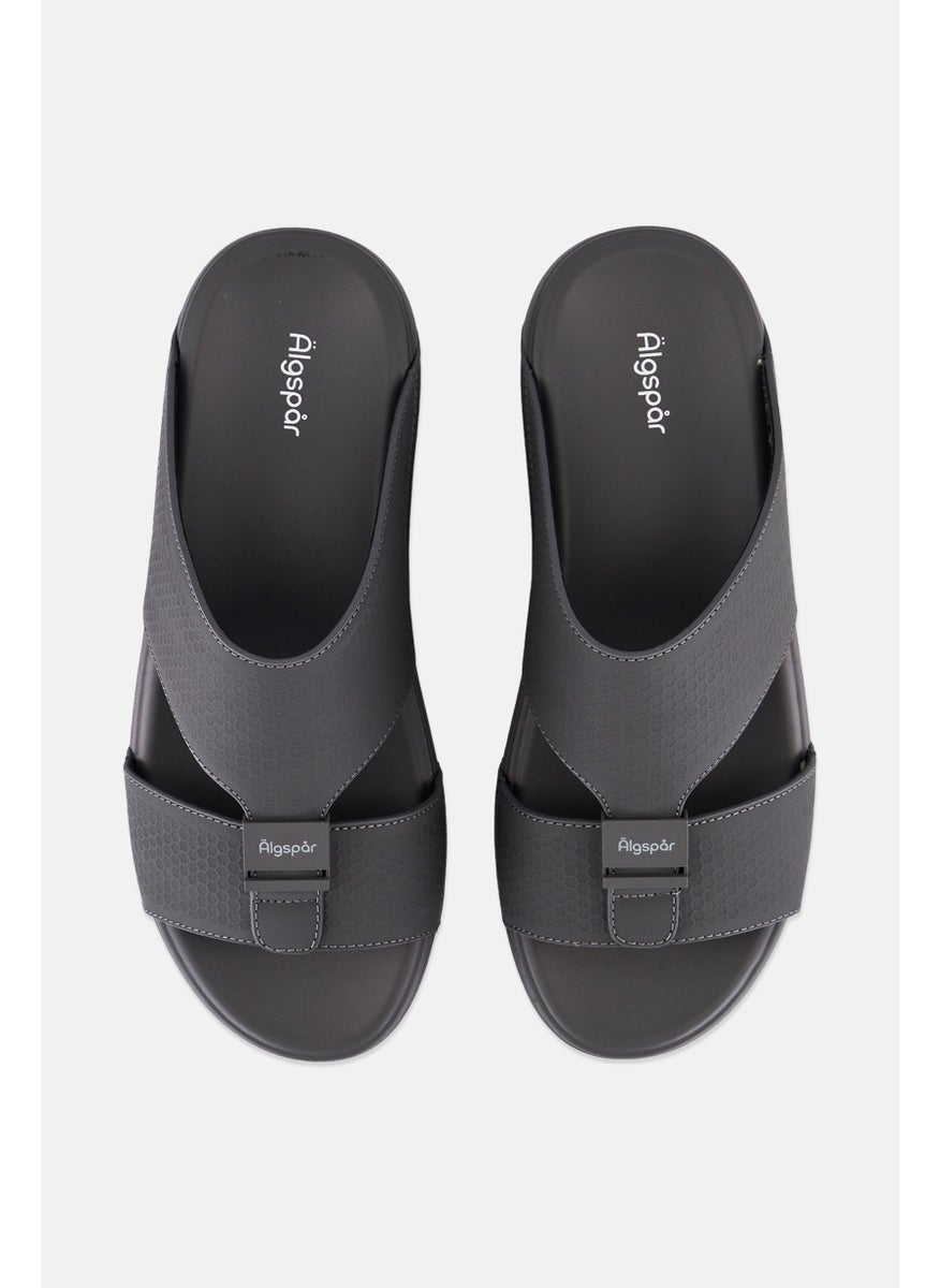 Algspar Men Slip On Arabic Sandals, Dark Grey  - Image 3