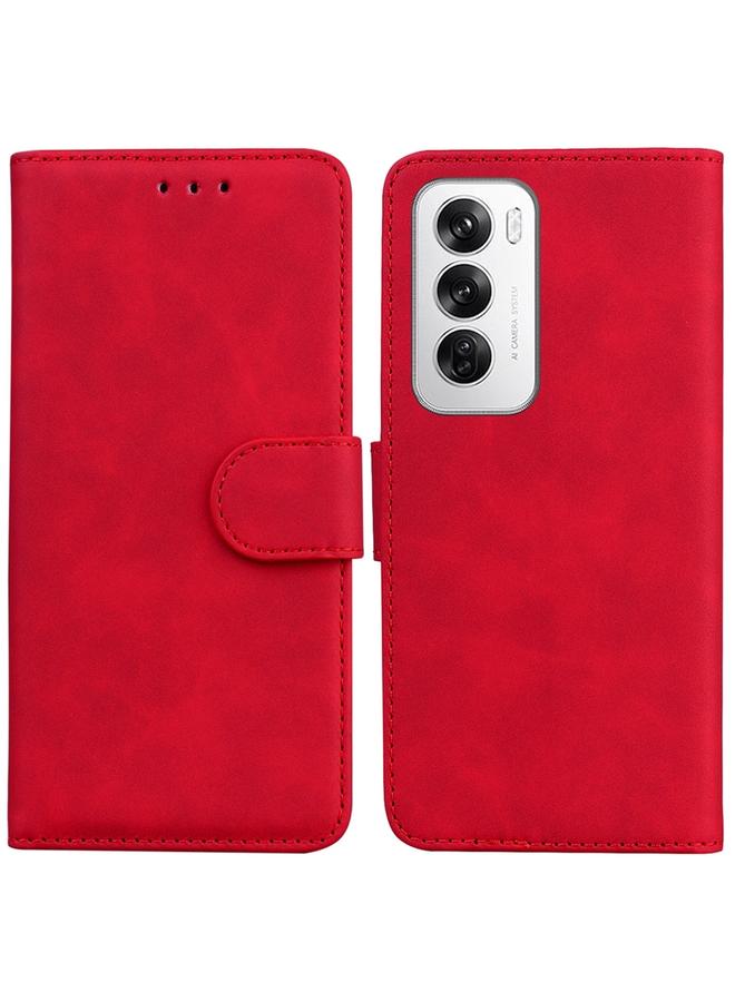 S-TOP Case For OPPO Reno12 5G Global Skin Feel Pure Color Flip Leather Phone Case - Image 1