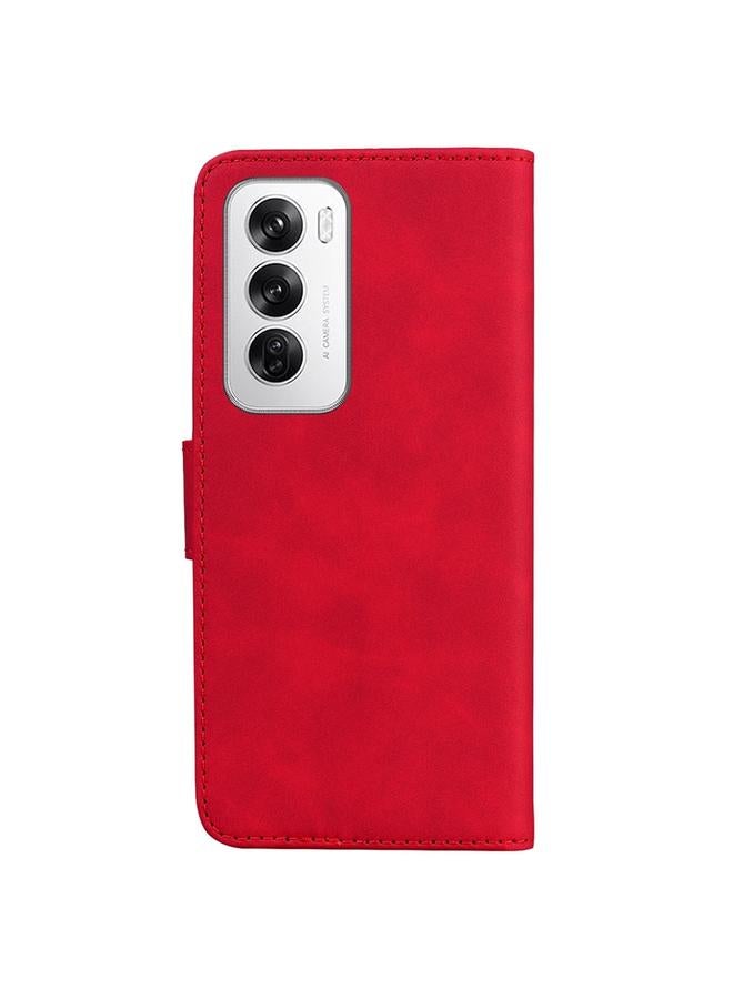 S-TOP Case For OPPO Reno12 5G Global Skin Feel Pure Color Flip Leather Phone Case - Image 3