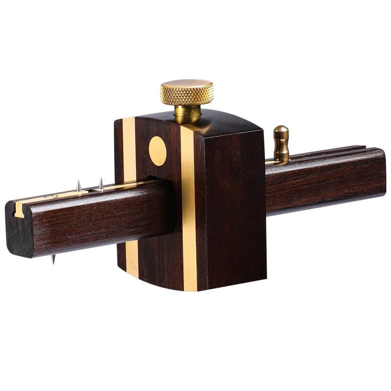Woodworking Scriber Mortise Gauge Tool 6 4 Inch Ebony Wood Marker Brass Screw Sliding Marking Gauge Adjustable Double Single Line Carpentry Meter - Image 5
