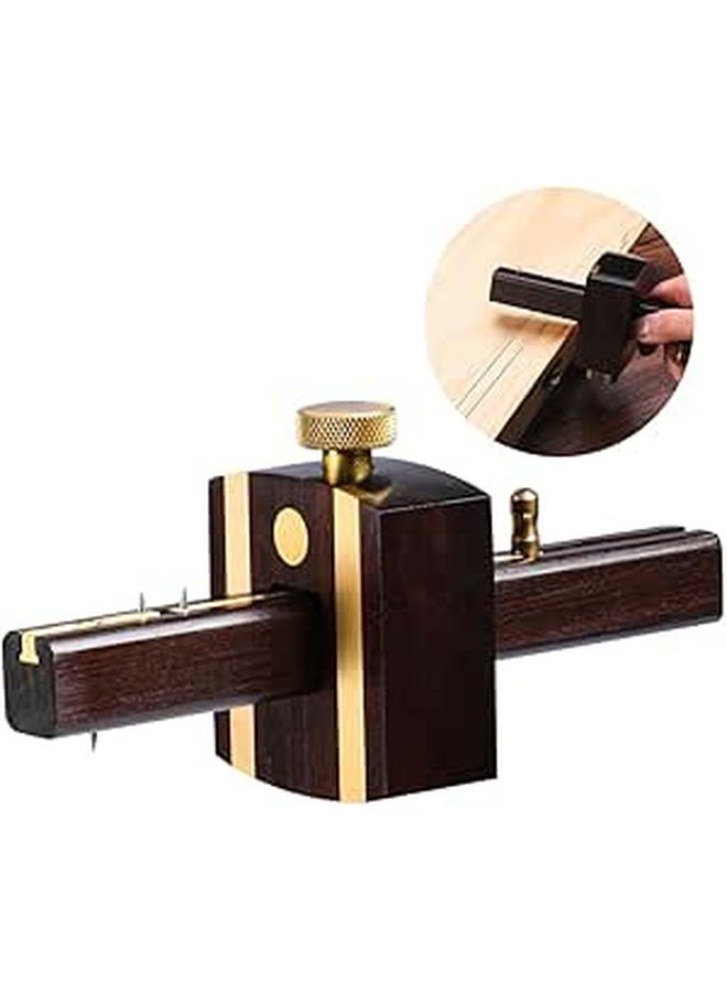 Woodworking Scriber Mortise Gauge Tool 6 4 Inch Ebony Wood Marker Brass Screw Sliding Marking Gauge Adjustable Double Single Line Carpentry Meter - Image 1