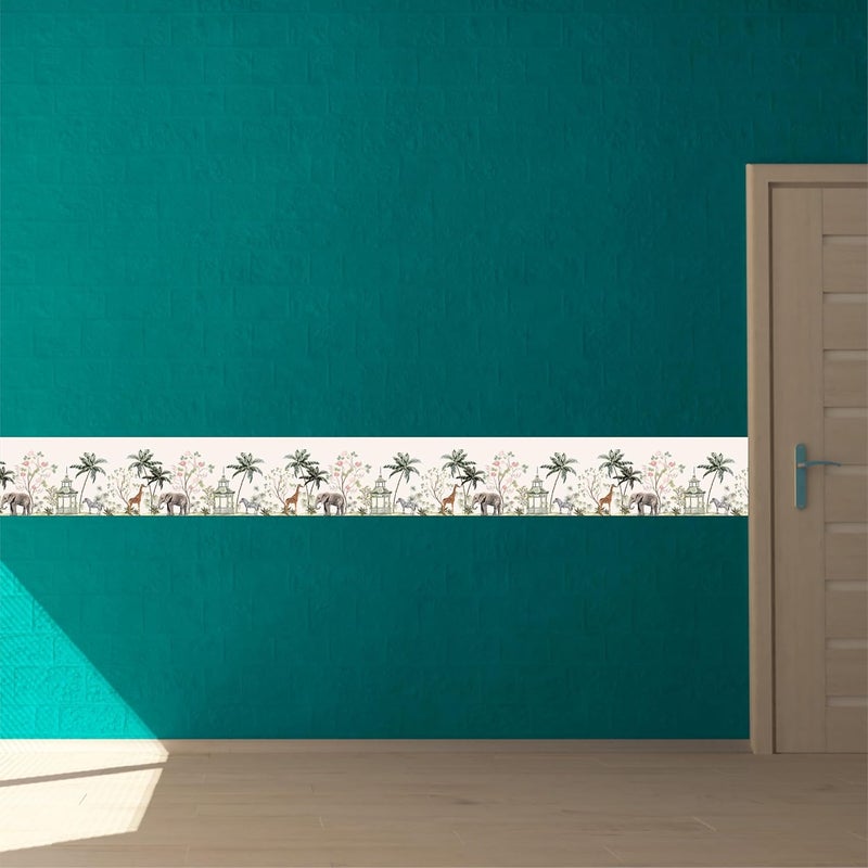ATTRACTSO Forest Design Wall Border Sticker Waterproof Peel and Stick - 6 in X 10 Feet Self-Adhesive Durable Border Roll for Bathroom, Kitchen, Counter, Wall, Home Decoration (Design-2) - Image 5