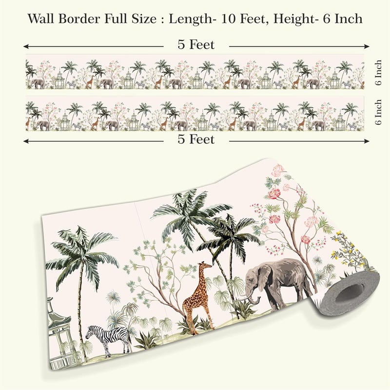ATTRACTSO Forest Design Wall Border Sticker Waterproof Peel and Stick - 6 in X 10 Feet Self-Adhesive Durable Border Roll for Bathroom, Kitchen, Counter, Wall, Home Decoration (Design-2) - Image 4