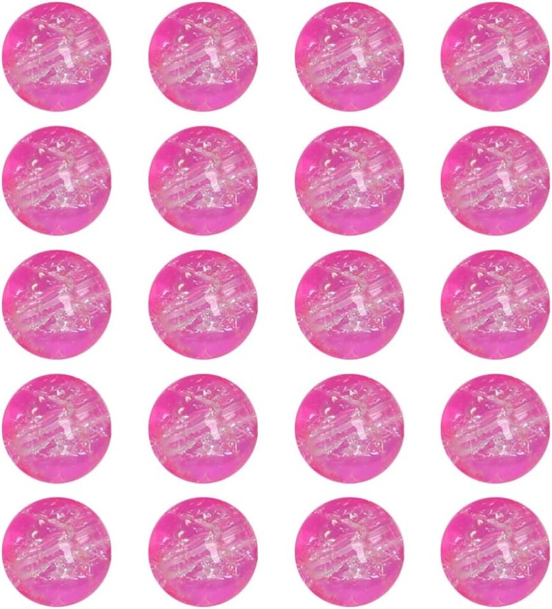 comfrt 50Pcs Glass Spacer Loose Beads Crystal Crackle Beads for DIY Necklace Bracelet Jewelry Making (8mm Pink) - Image 1