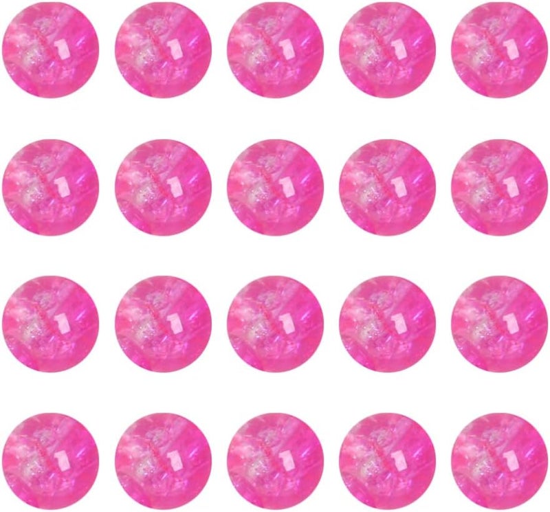 comfrt 50Pcs Glass Spacer Loose Beads Crystal Crackle Beads for DIY Necklace Bracelet Jewelry Making (8mm Pink) - Image 5