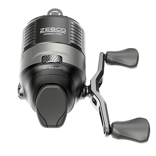 Zebco Omega Pro Spincast Fishing Reel, Size 30 Reel, Dual Ceramic Pick-up Pins, Solid-Brass Pinion Gear, GlideLine ll Line Retrieval System, Pre-Spooled with 10-Pound Fishing Line, Braid Ready, Black - Image 1
