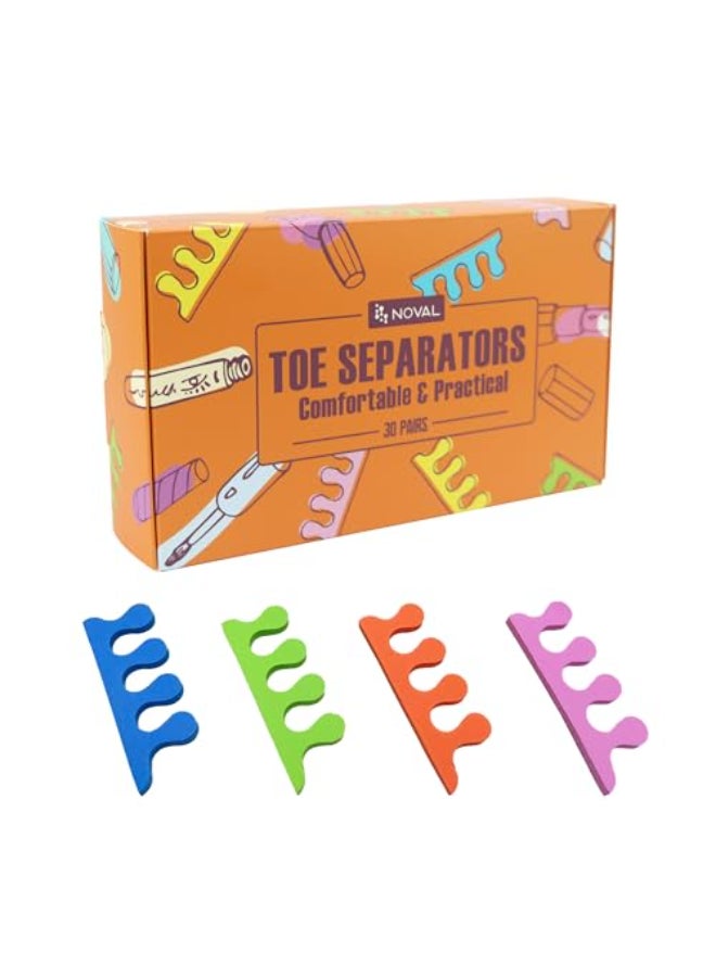 NOVAL Toe Separators 60 PCS Pedicure Toe Separators Nail Salon Pedicure Tools Foot SpaToe Separators for Women Men Foam Toe Separators - Image 1