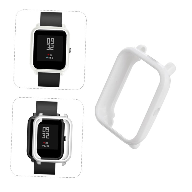 حالة ساعة ذكية بيضاء مع إطار وواقي شاشة متوافق مع Amazfit Lite S - Image 5