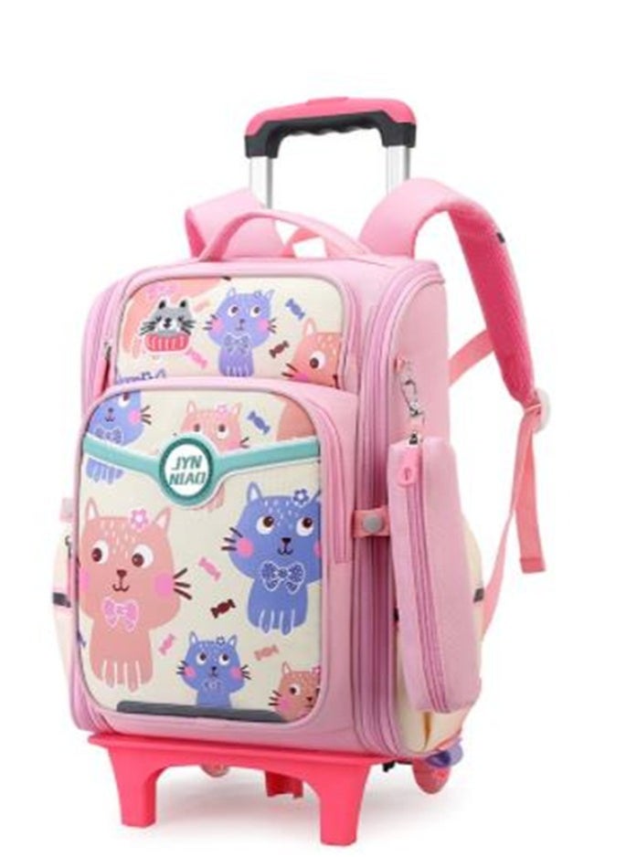 Golden Rolling Backpack Travel Trolly BookBag School Wheeled Backpack for Boys Girls Kids Luggage School Bag with Wheels Trolley Backpack  - Image 1