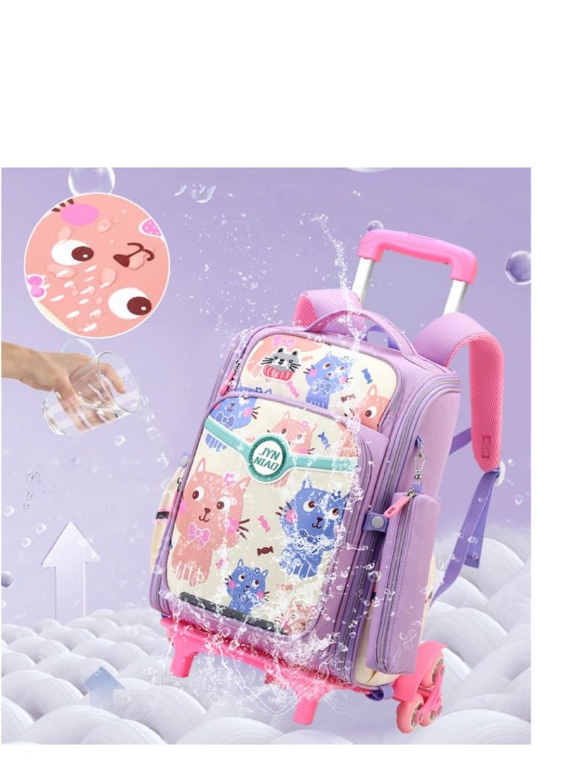 Golden Rolling Backpack Travel Trolly BookBag School Wheeled Backpack for Boys Girls Kids Luggage School Bag with Wheels Trolley Backpack  - Image 4
