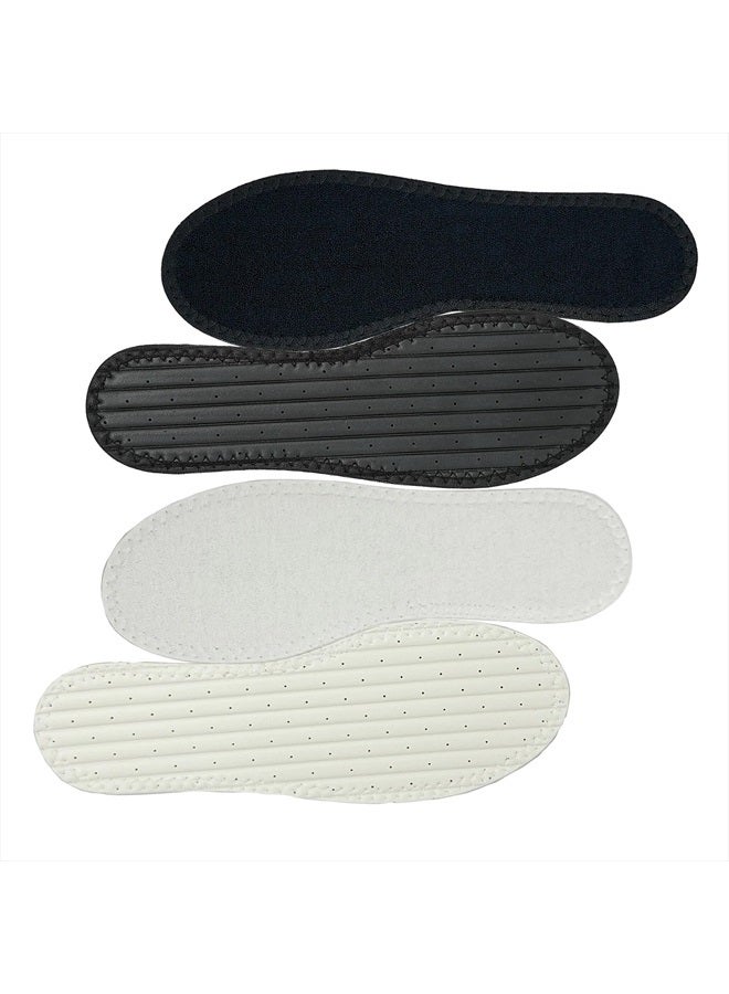 Happystep Cotton Terry Cloth Insoles, Barefoot Shoe Inserts, Sweat Absorption, Odor Control, Moisture-Wicking, Washable and Reusable, Zero Drop Shoe Insoles, 1 Pair Black and 1 Pair White (Women 8) - Image 1