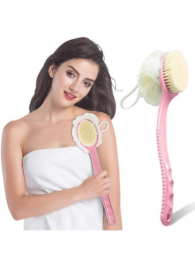 Sarthu 2 in 1 Loofah with Handle, Back Srubber, Bath Brush with Handle, Bath brush for women & Men, Body Cleaning Brush, Loofah Brush(Multicolor pack of 1) - Image 1