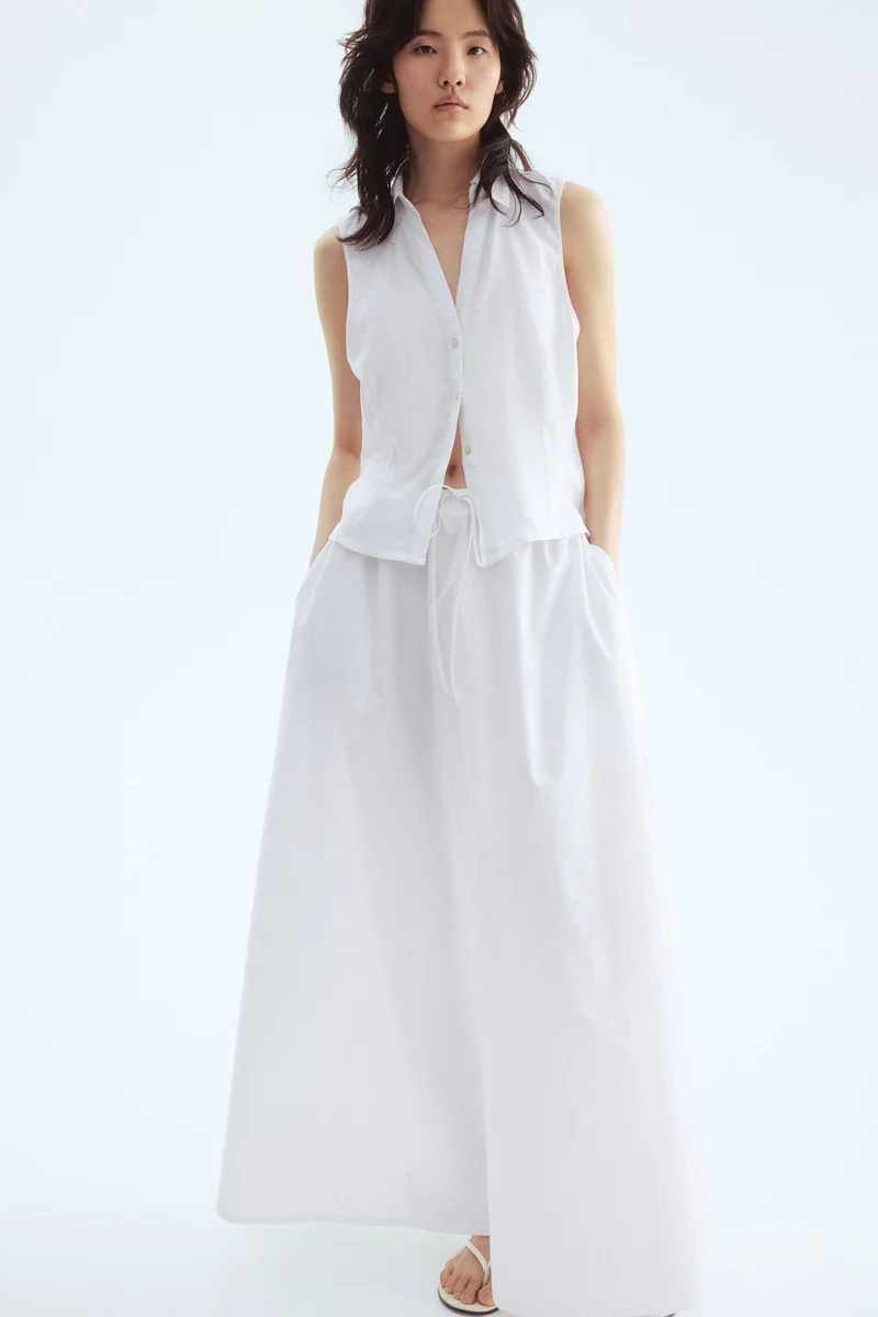 H&M Linen-blend sleeveless shirt